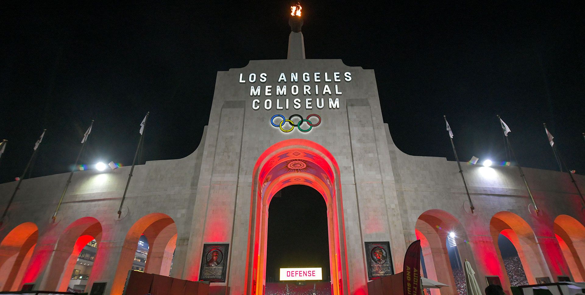 Peristyle at United Airlines Field at Los Angeles Memorial Coliseum for USC Trojans Football game